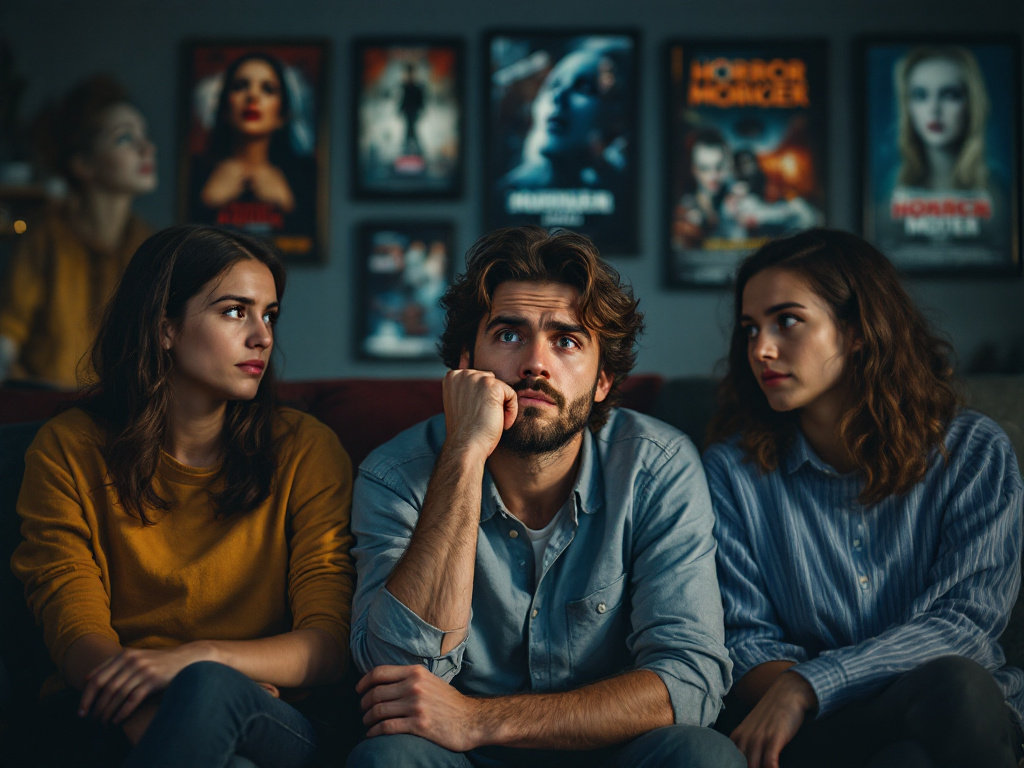 Persona desinteresada frente a sugerencias de películas de terror