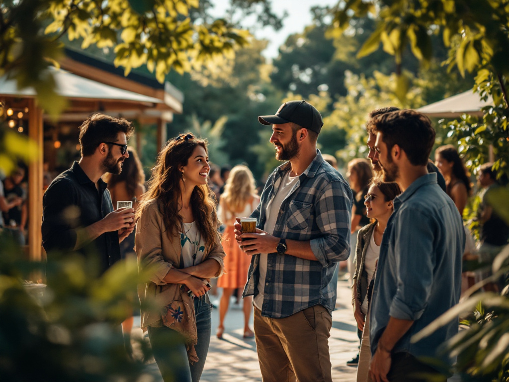 Grupo de personas conversando en un evento informal