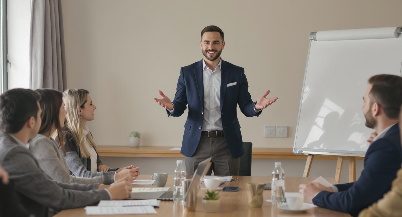 Person leading a meeting with clarity