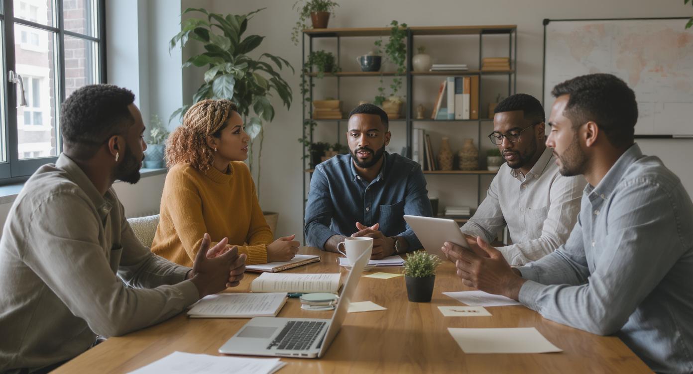Workplace setting discussing an issue