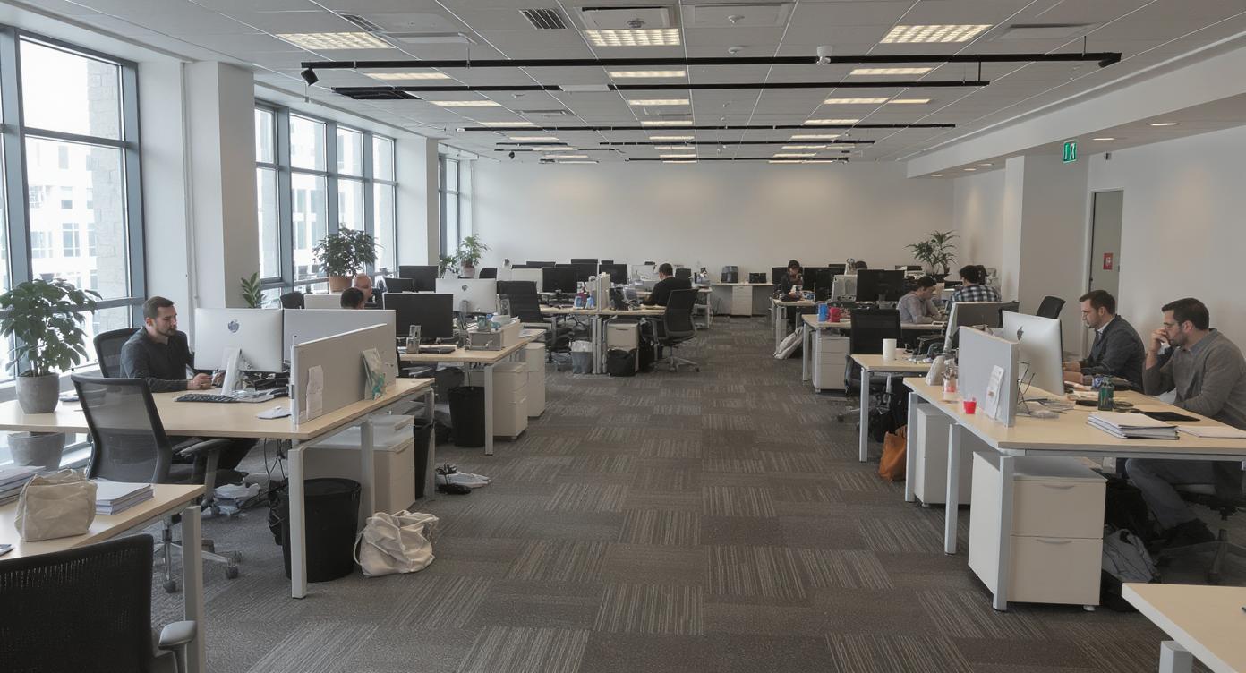 Oficina tras reducción de personal