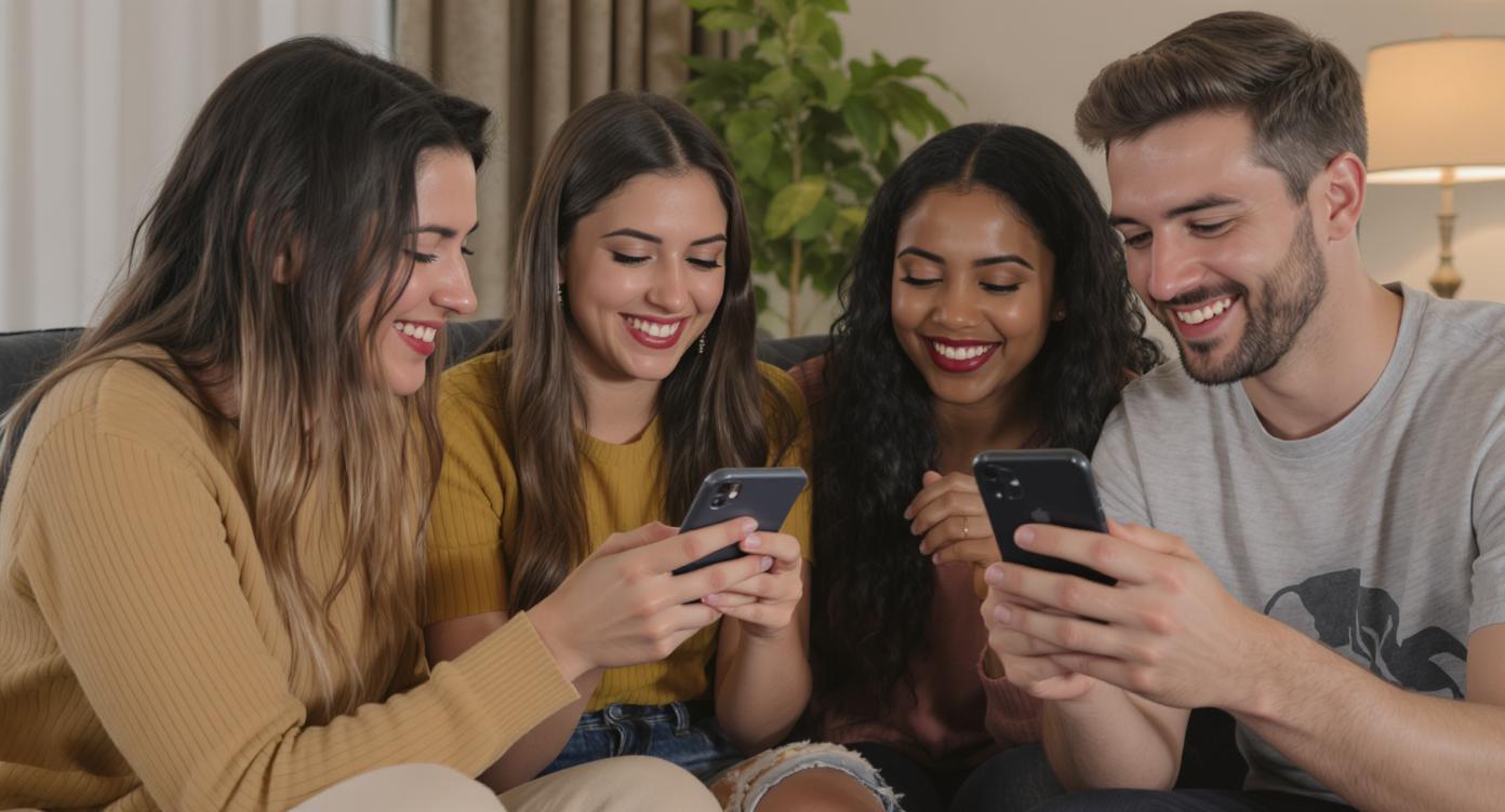 Amigos enviando mensajes casuales sobre planes de fin de semana