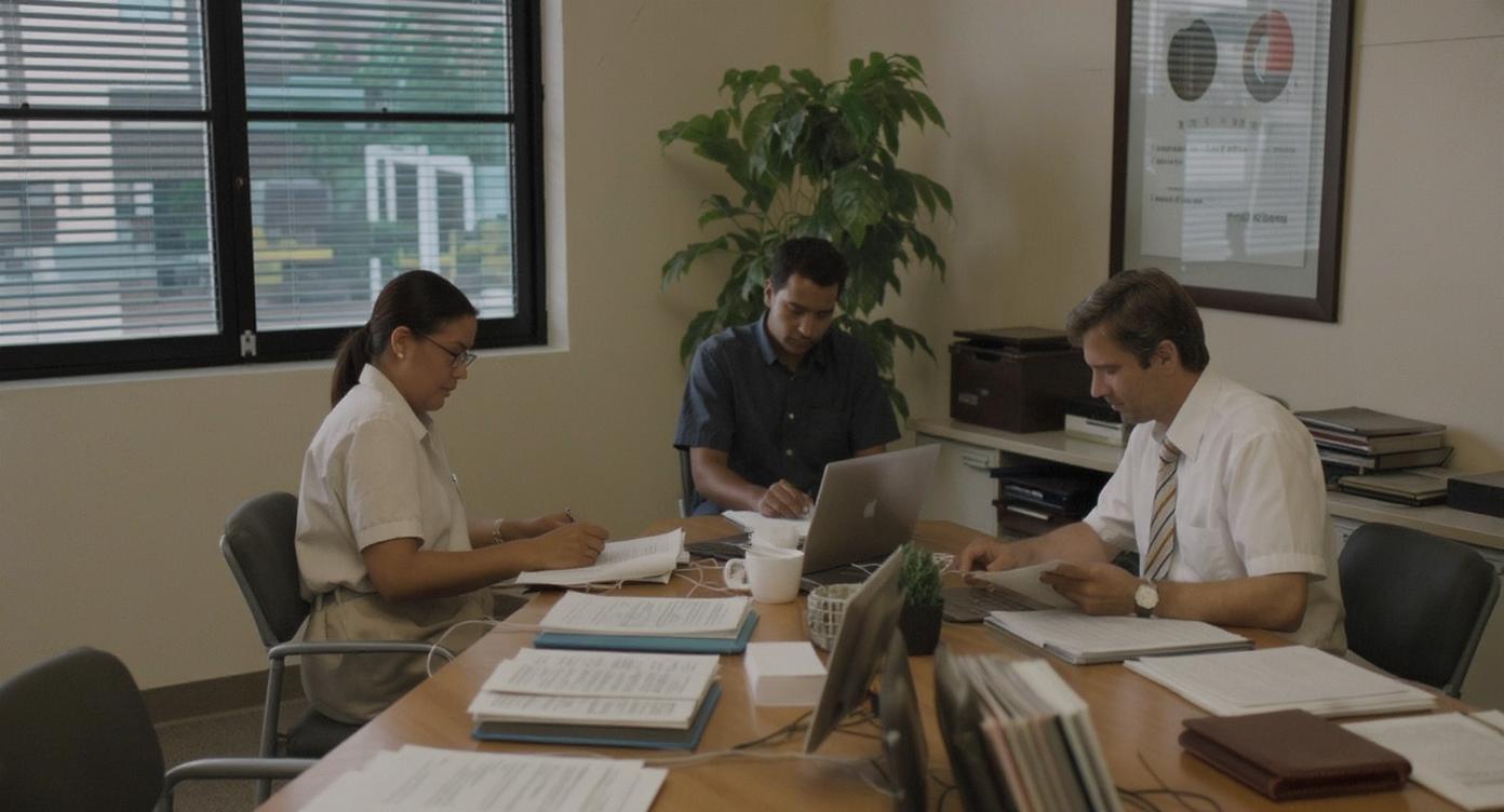 Oficina organizando documentos