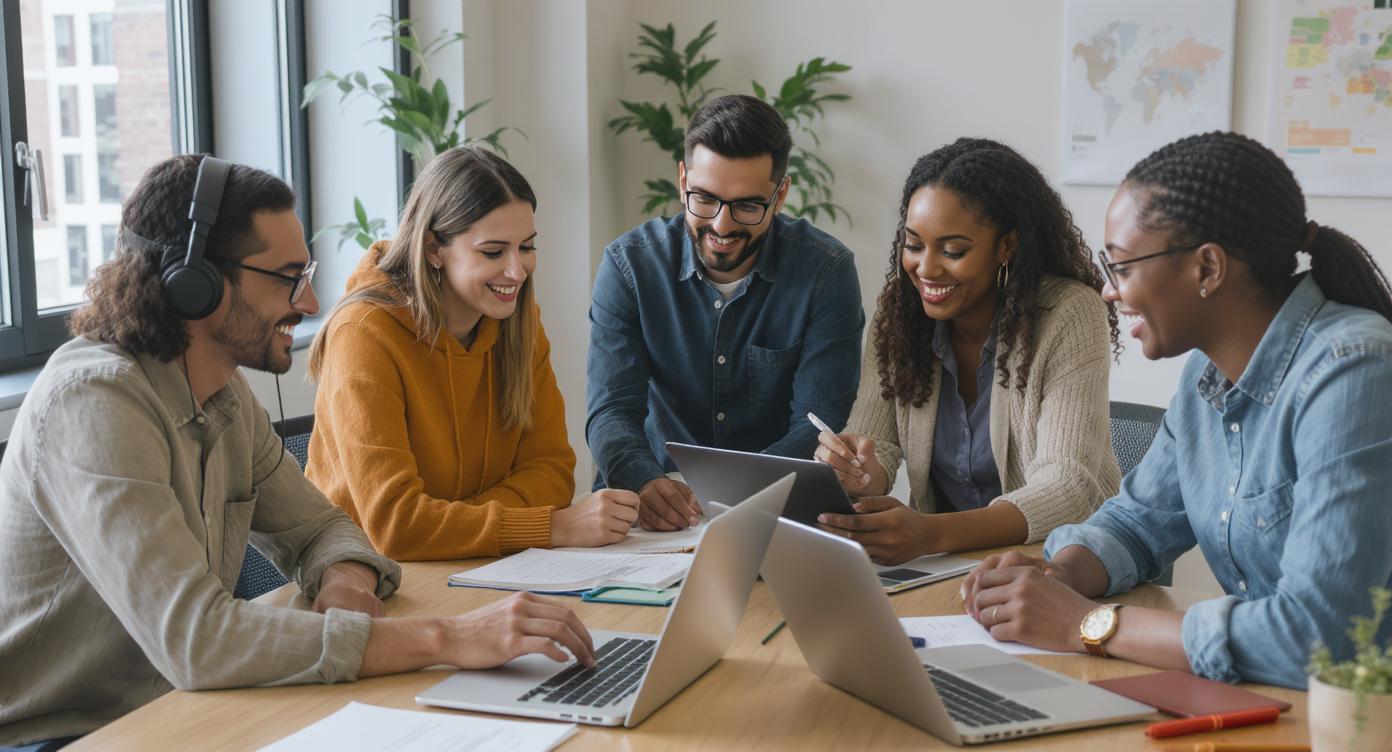 Colaboración en equipo en un entorno de oficina