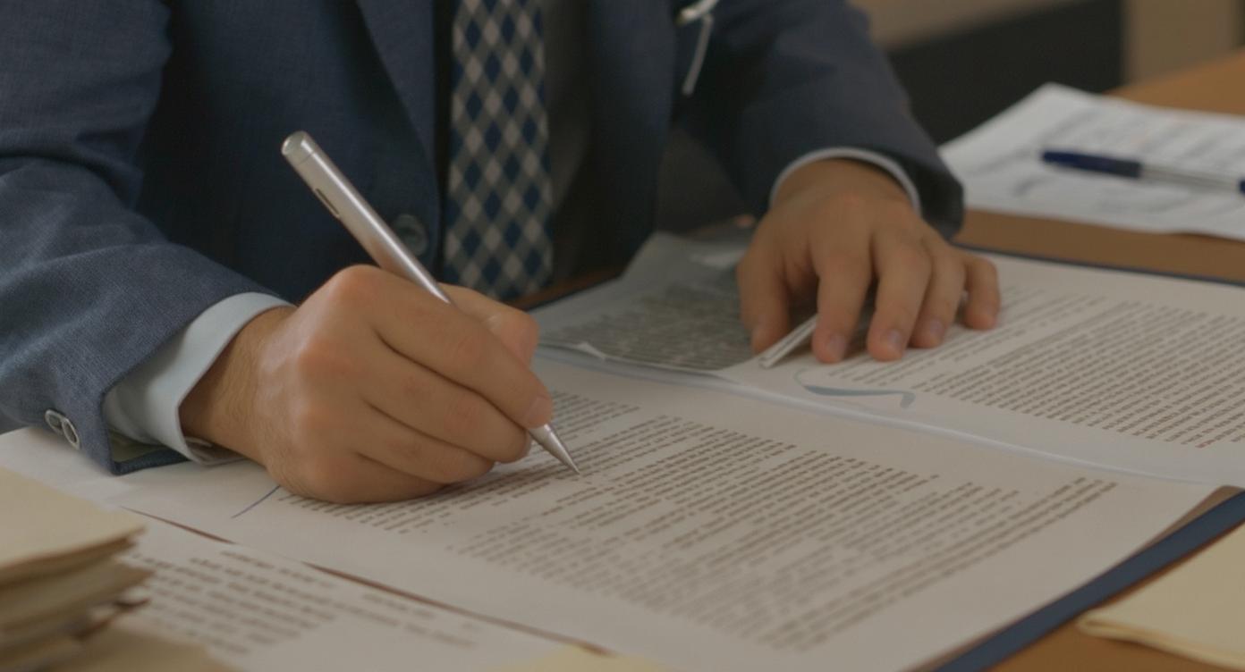 Trabajador revisando un documento
