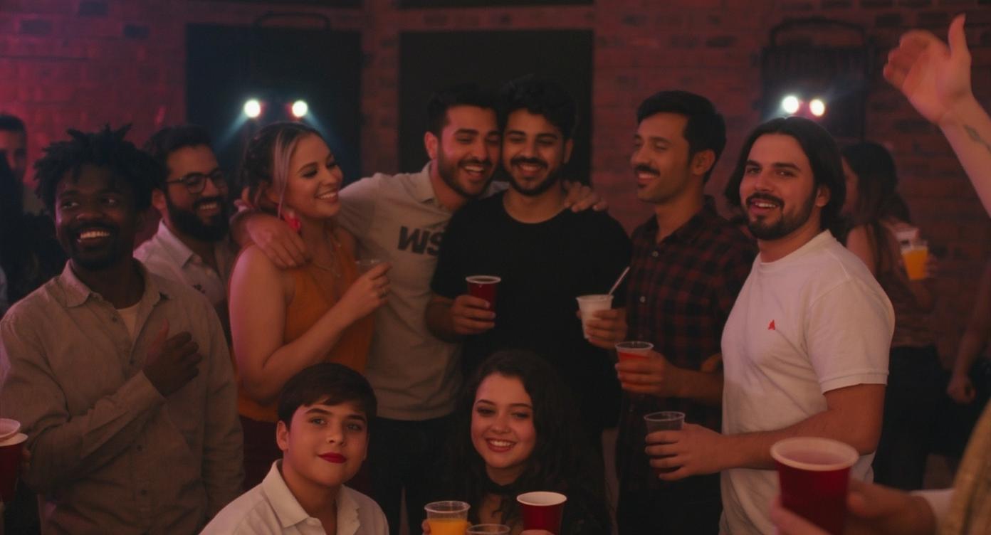 Grupo de amigos en una fiesta