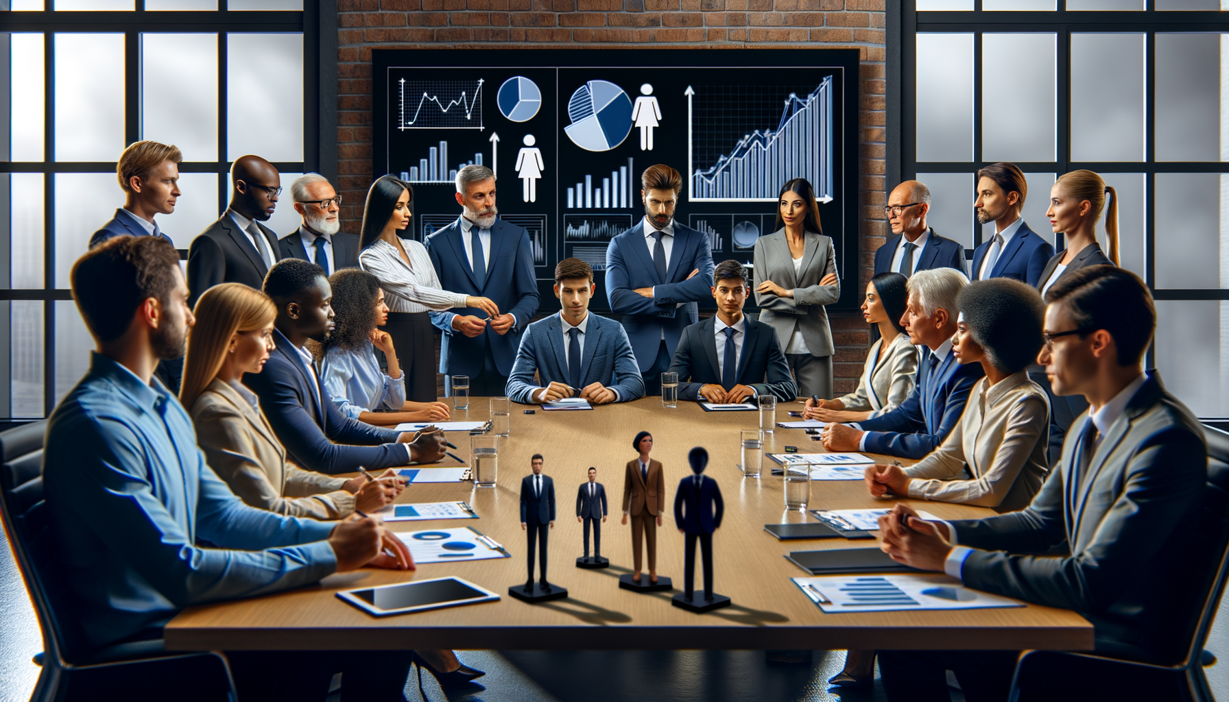 A business meeting where a team is discussing the need to swap in a new member for a project