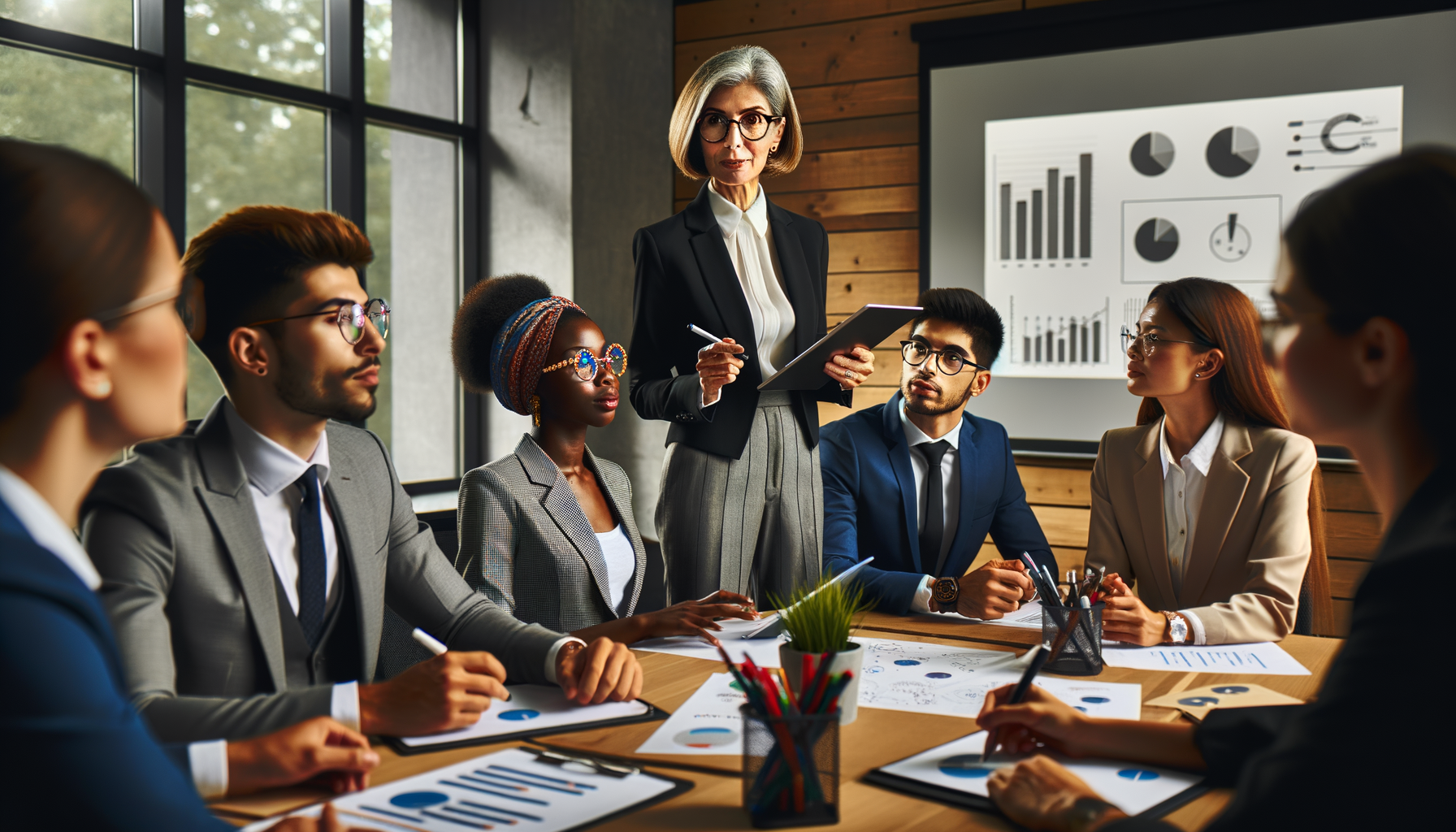 diverse team in a meeting room