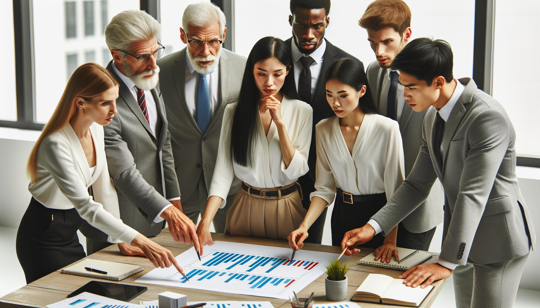 Un grupo de colegas discutiendo estrategias en la oficina