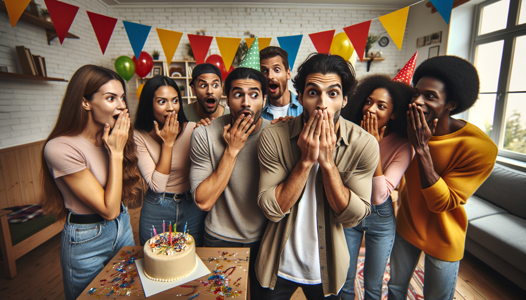 Alguien revelando un secreto durante una fiesta sorpresa