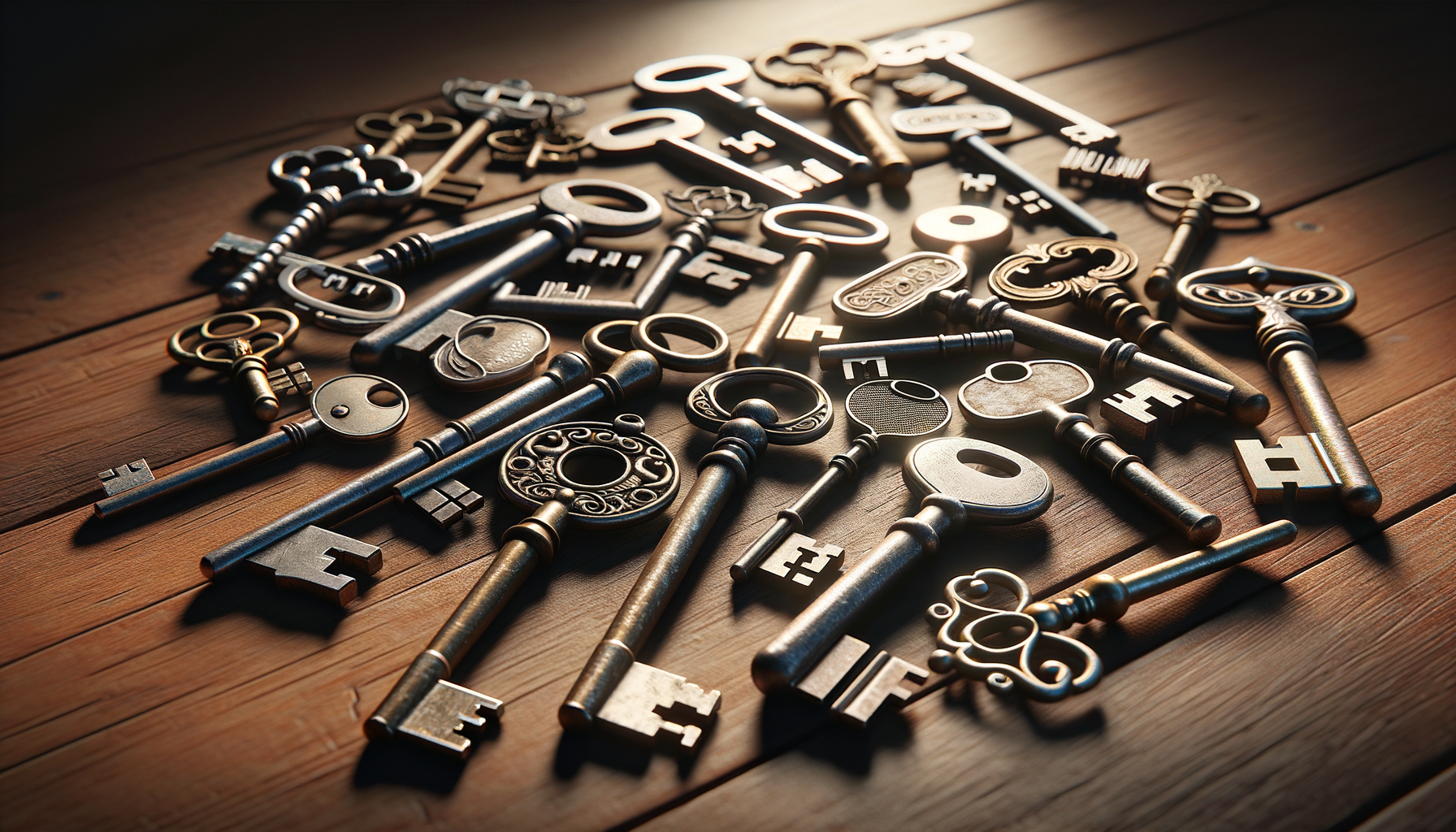 set of keys on a table