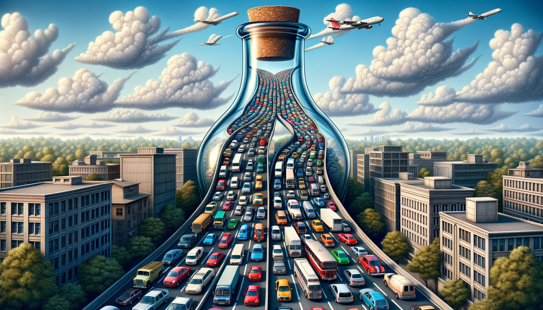 traffic jam bottleneck
