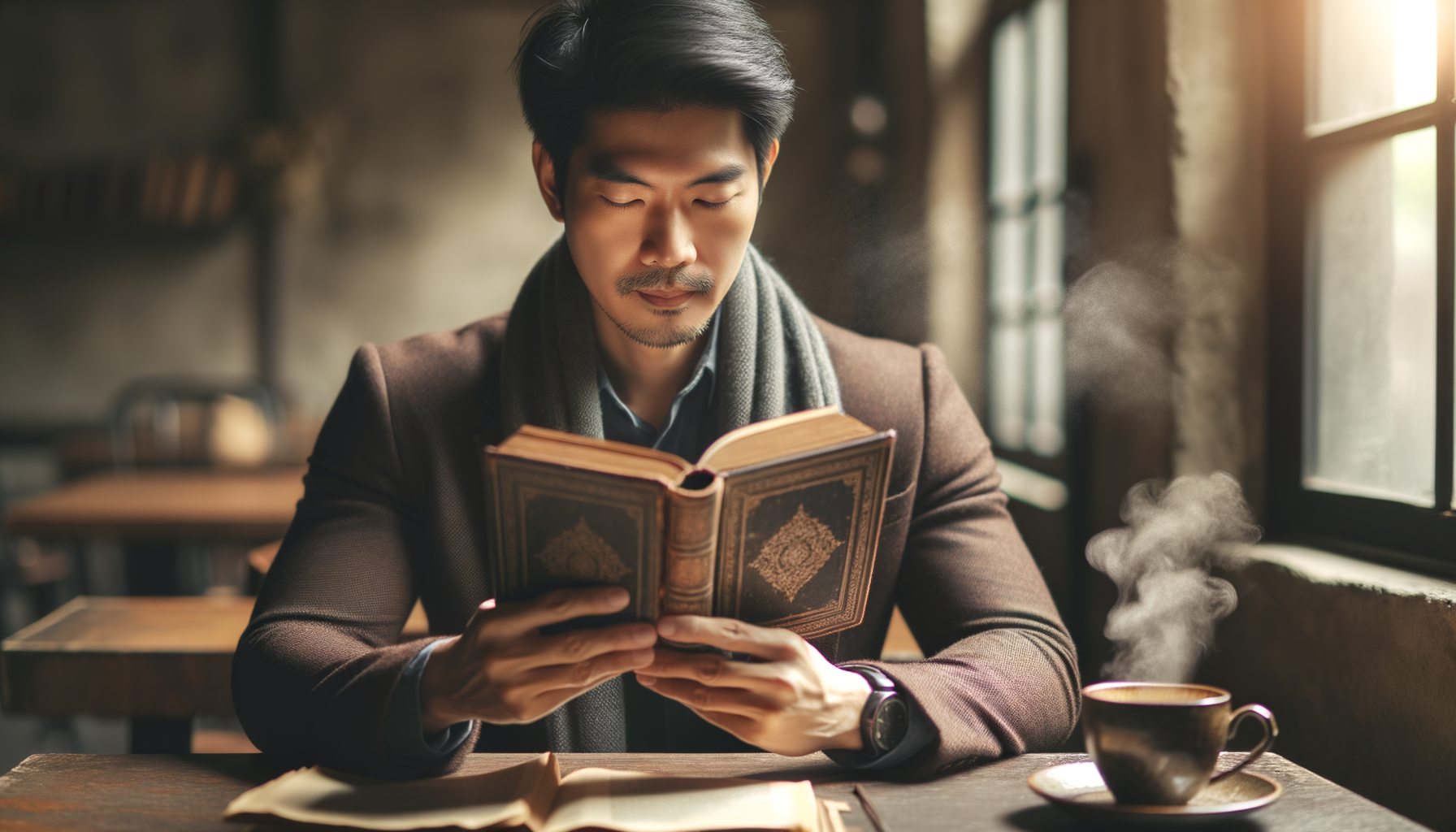 Persona inspirada leyendo un libro