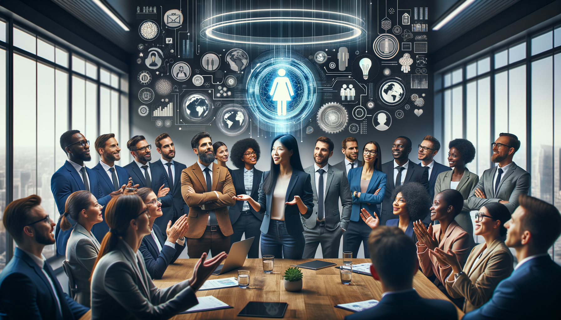 Group of professionals sharing ideas
