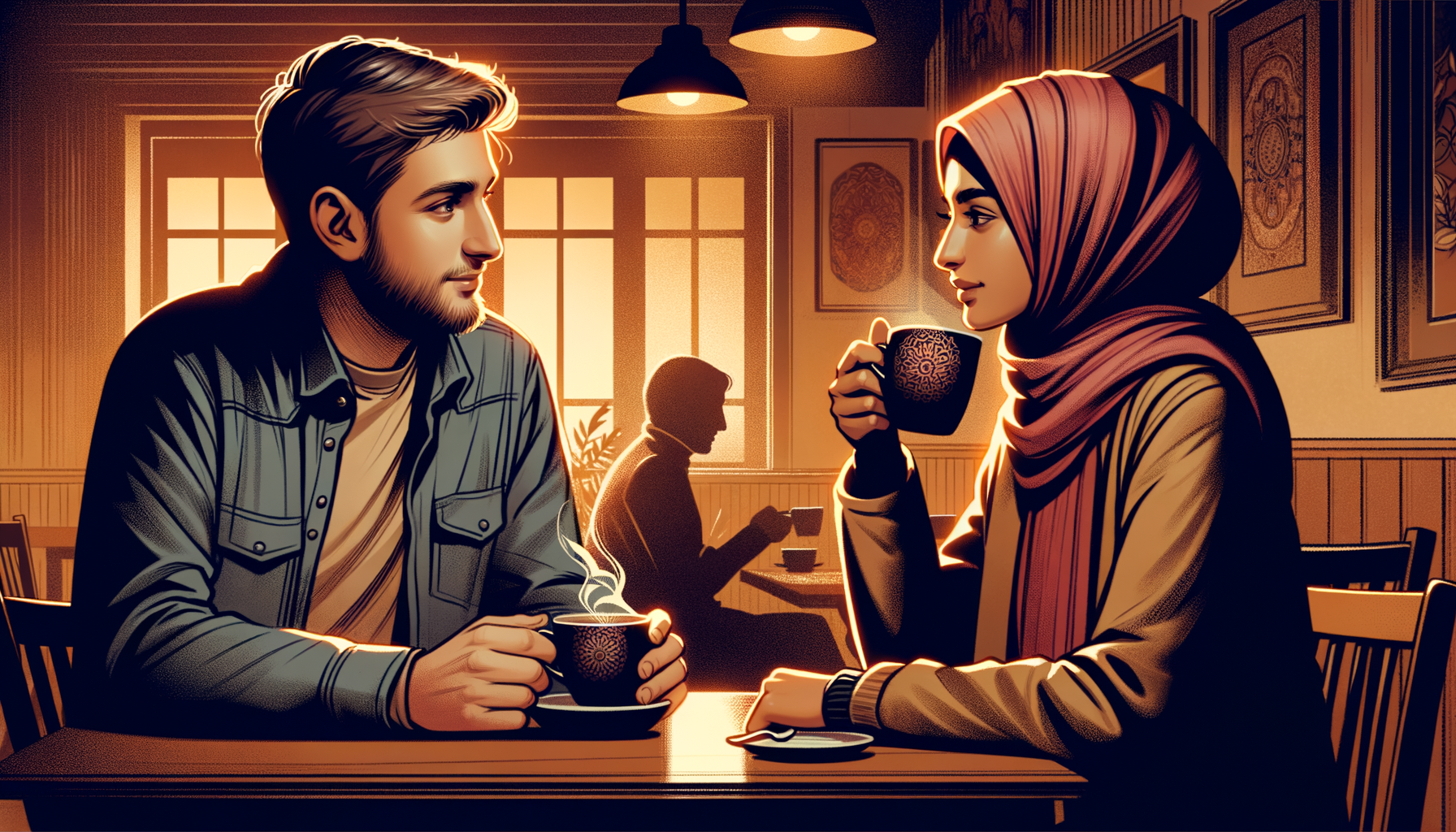 Conversación amistosa durante una pausa de café