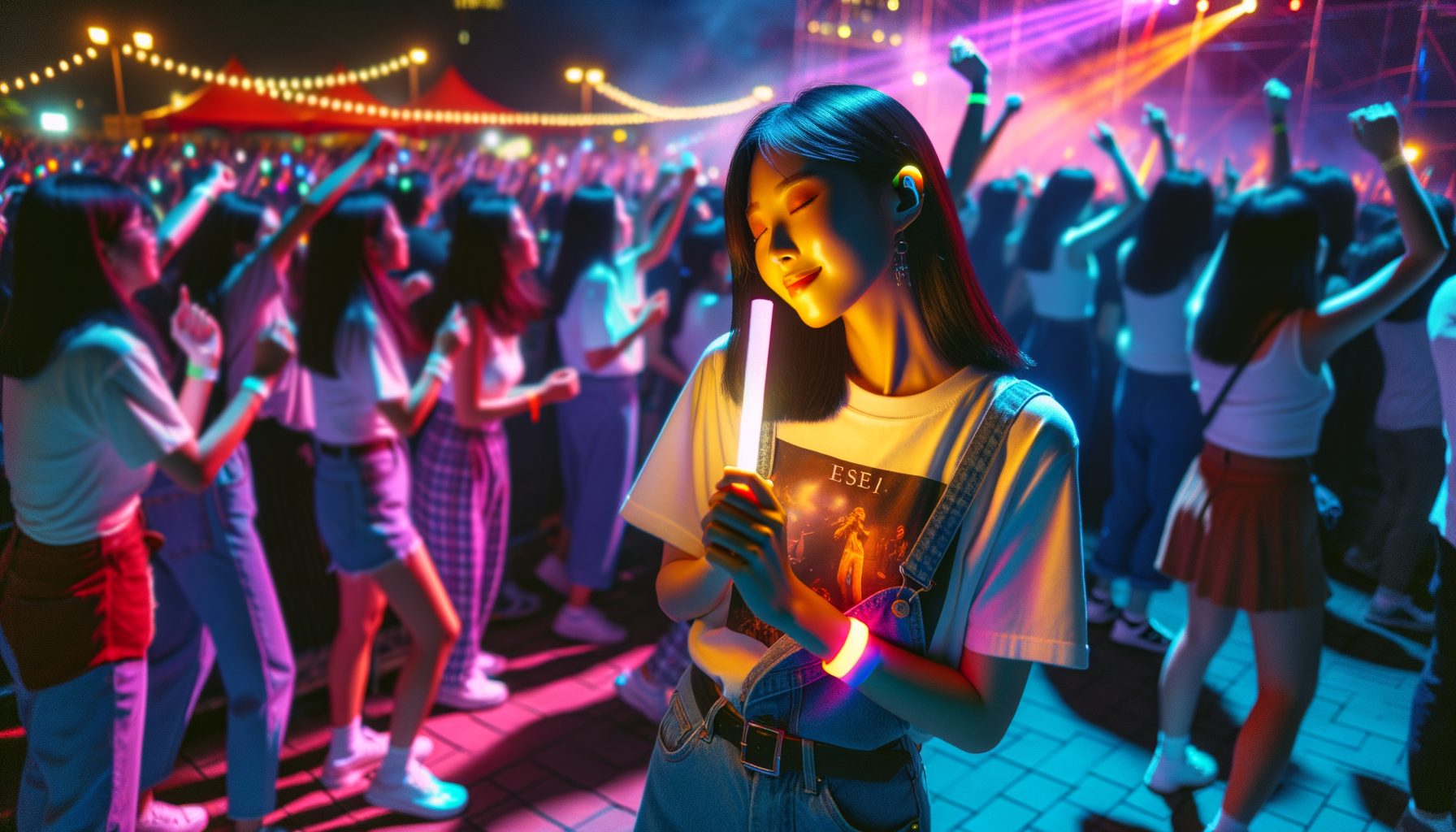 Una persona balanceándose suavemente con la música en un concierto