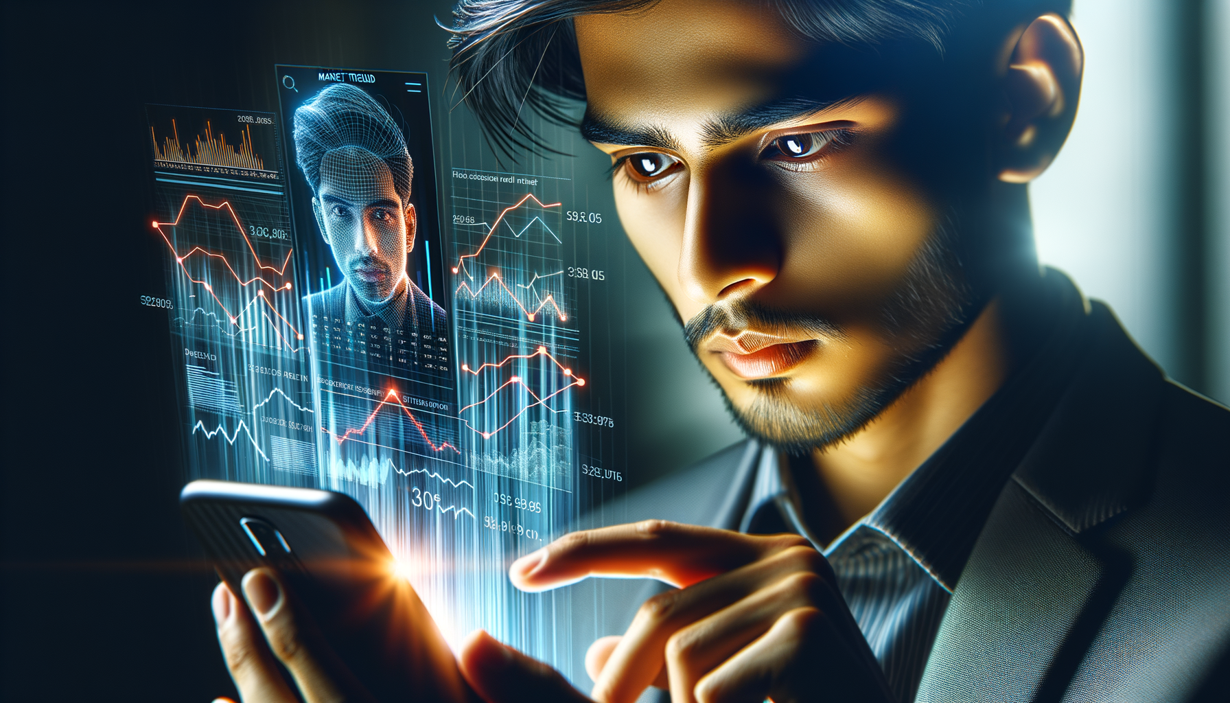 Using smartphone to check market trends