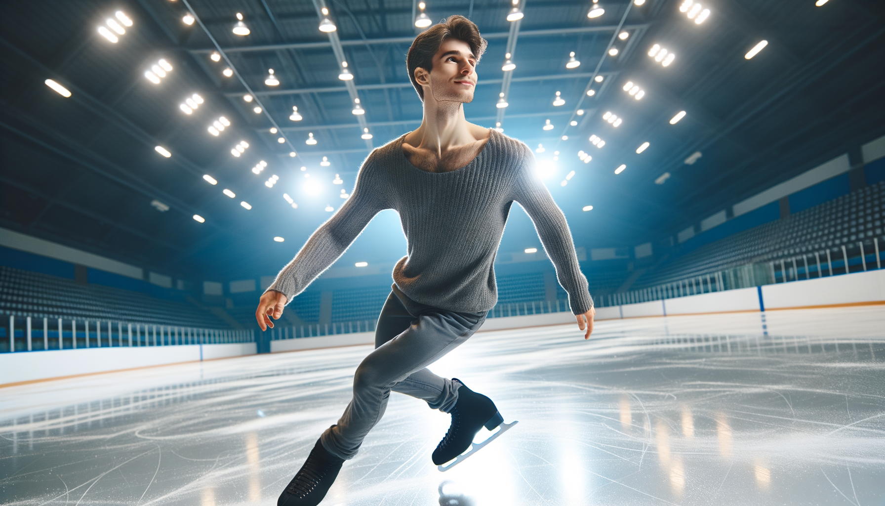 Una persona patinando suavemente sobre hielo