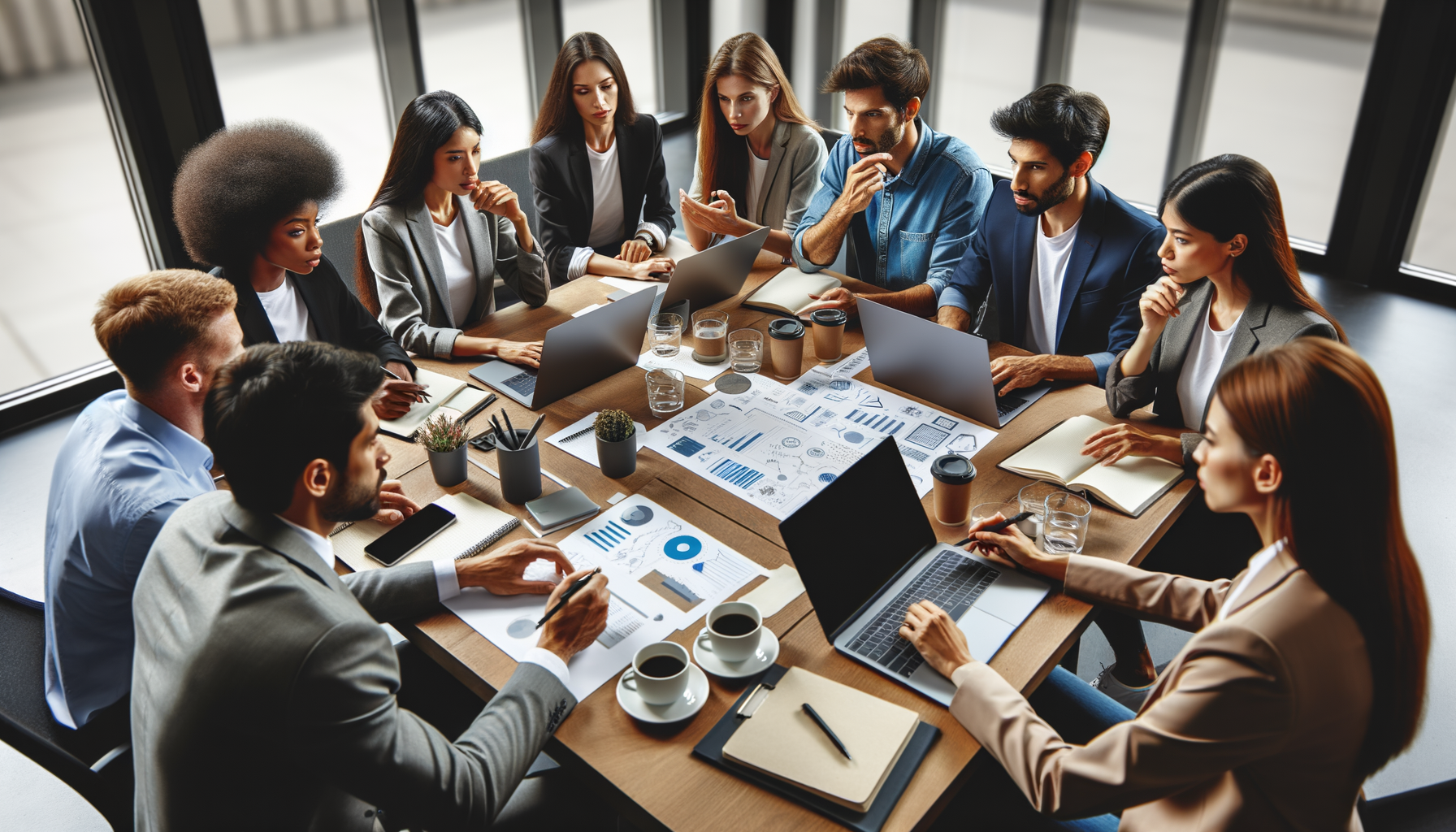 Equipo usando 'quick catch' en una reunión de trabajo