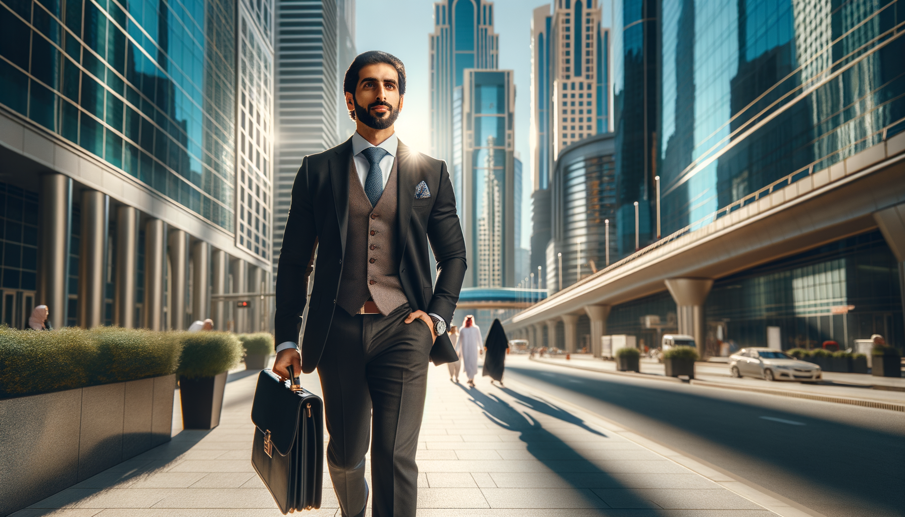 Persona caminando con pasos largos y seguros en la ciudad