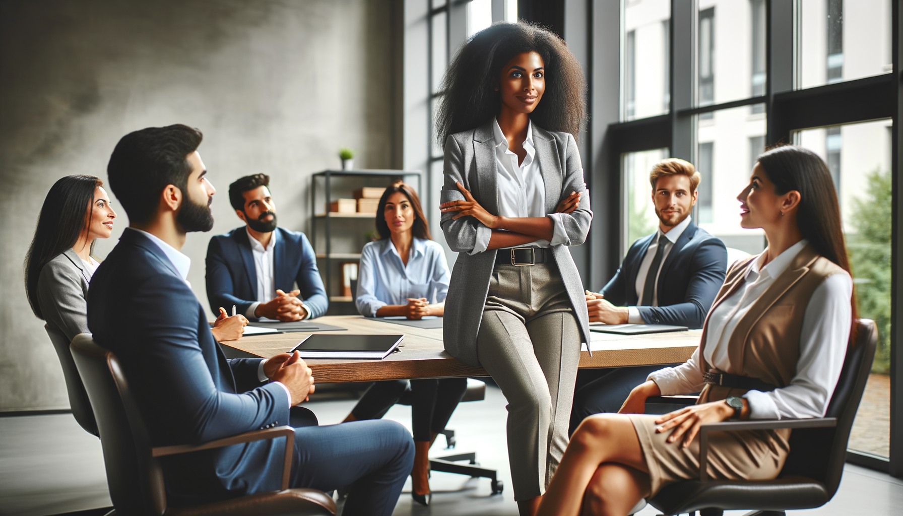 Reunión de trabajo donde una mujer saca un tema importante
