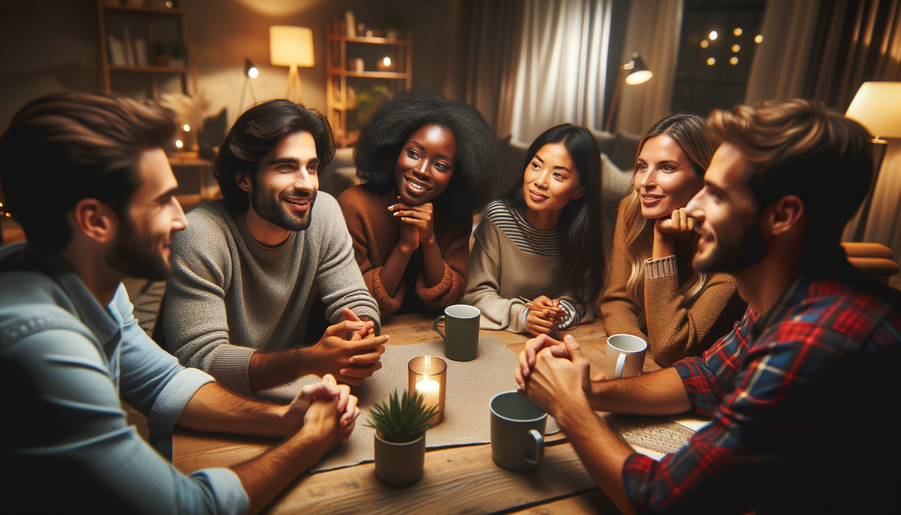 Grupo de amigos involucrados en una conversación