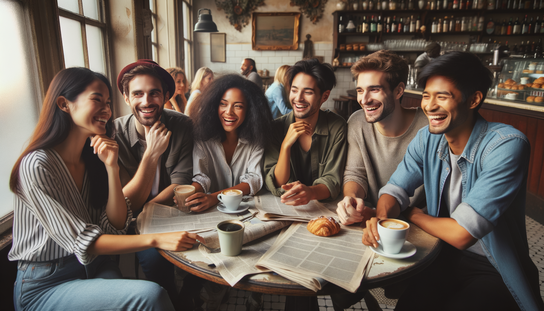 Grupo de amigos comentando después de un evento