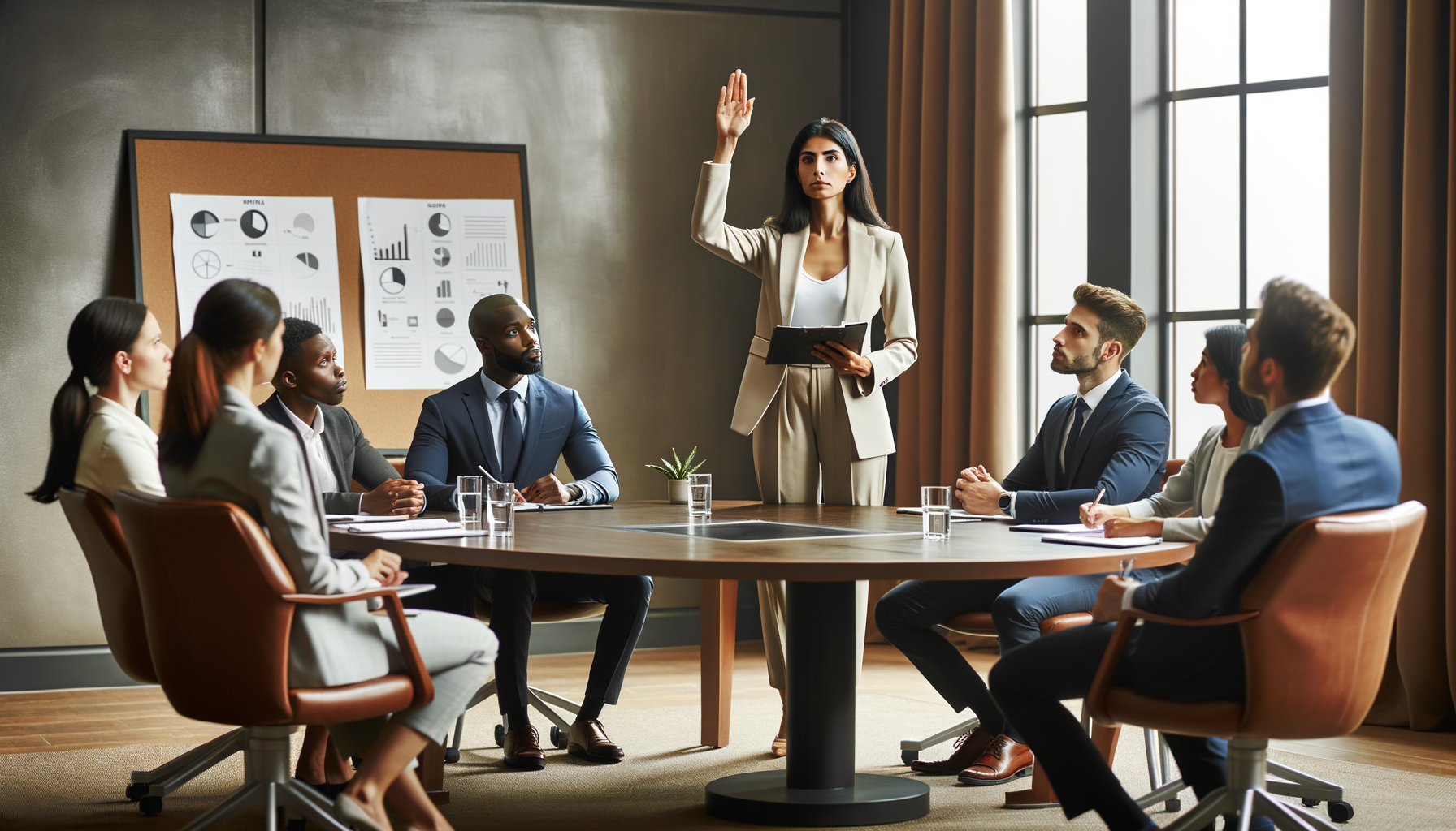 Reunión profesional con tema de proyecto