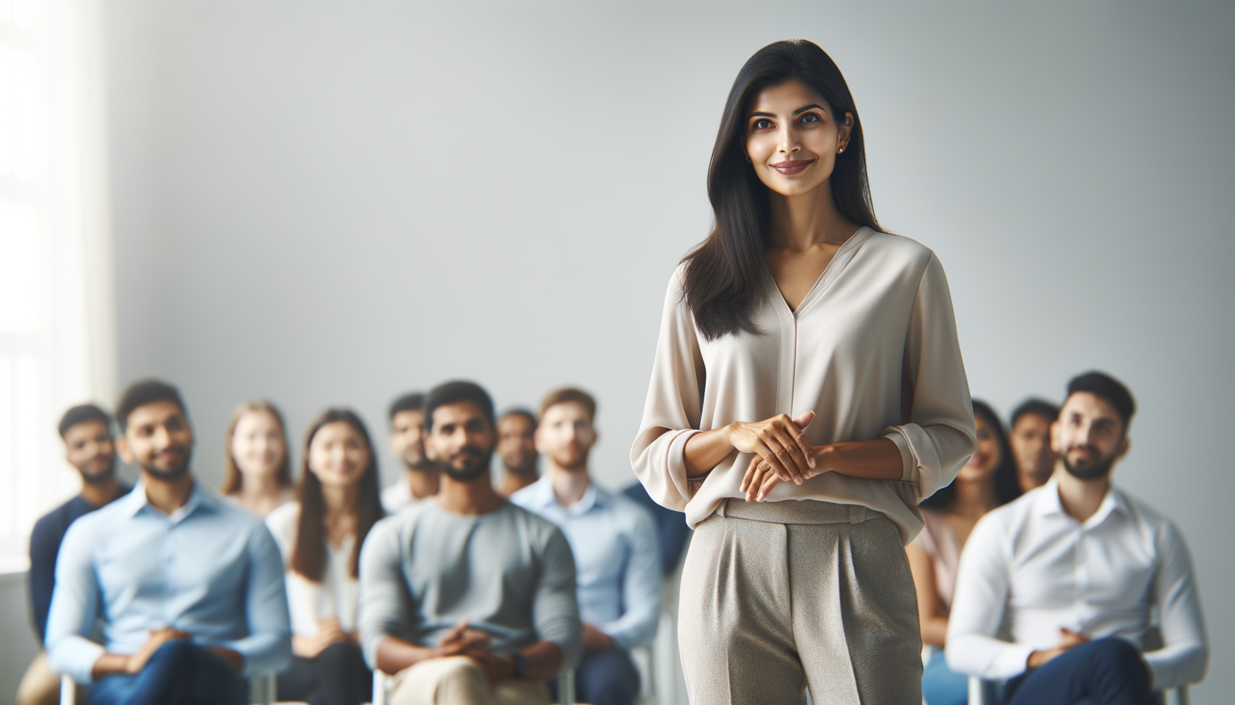 Orador dando presentación con aplomo