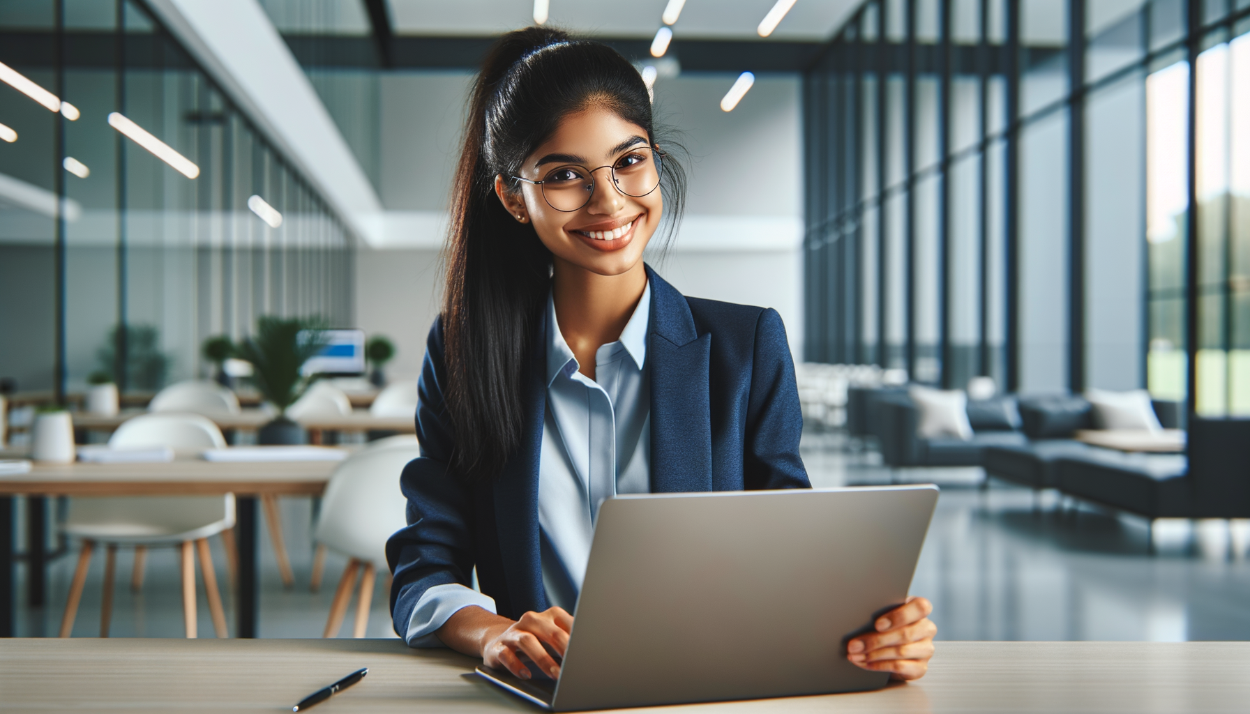 Joven profesional trabajando y prosperando en su carrera