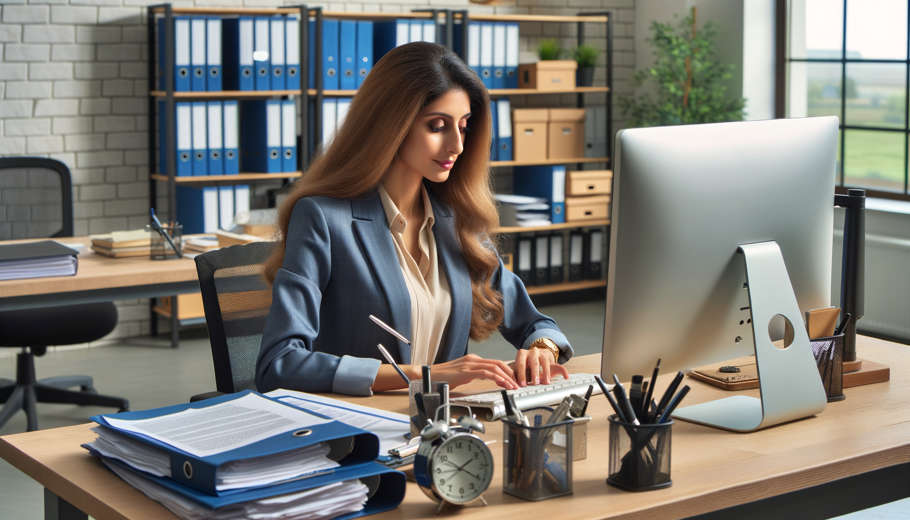 Persona trabajando sin llamar atención en oficina